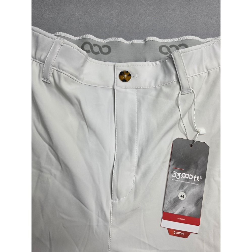 33,000ft Golf Shorts Men's 36 White 4-Way Stretch Quick-Dry Performance NWT - Picture 3 of 9